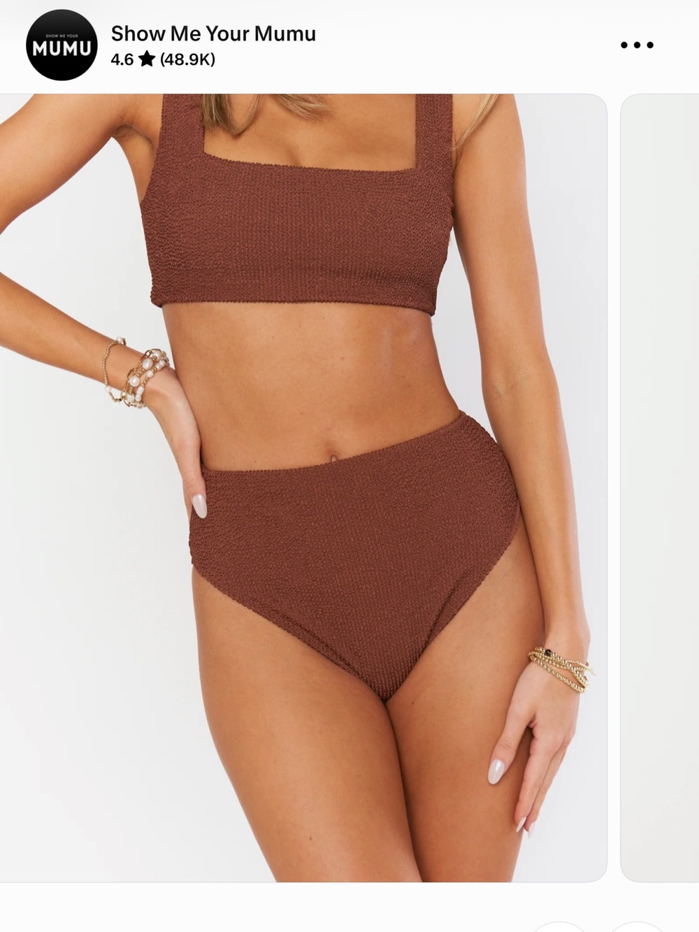Show Me Your Mumu Chocolate Brown Textured High-Rise Bikini Set